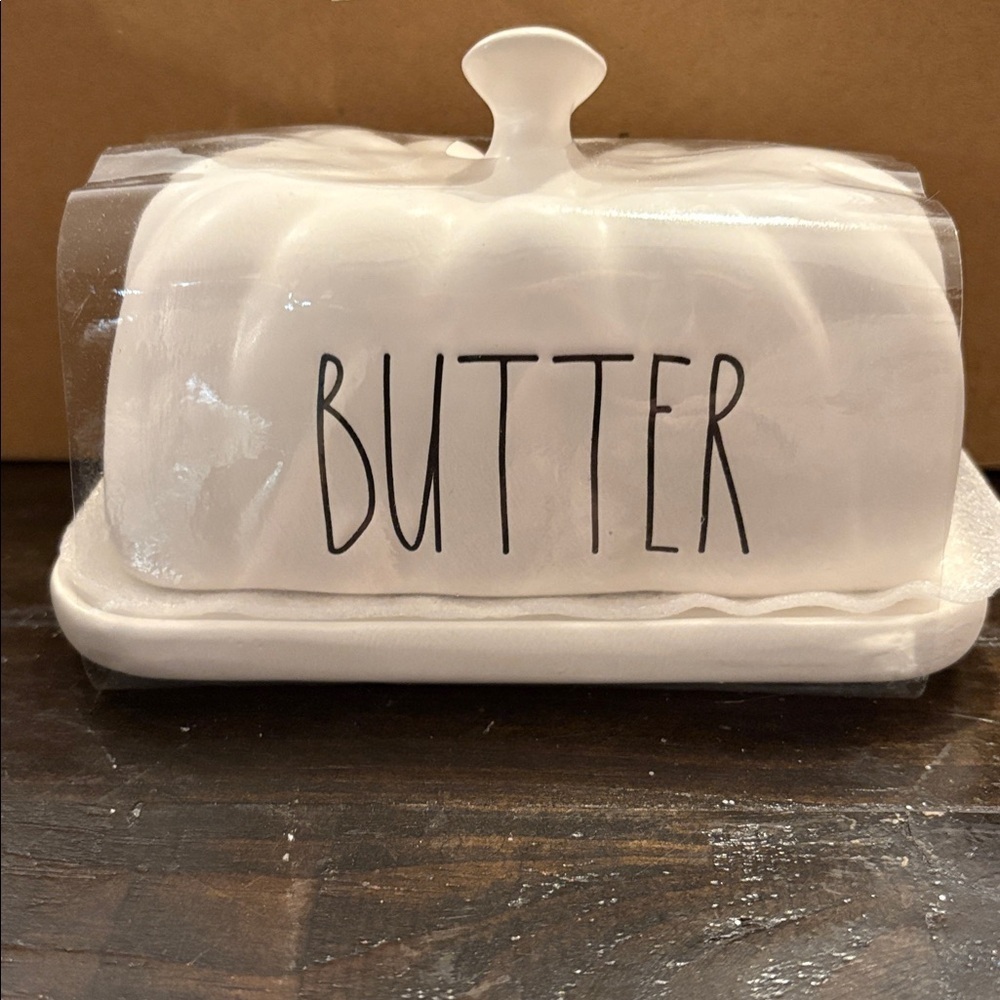 Rae Dunn White Ceramic Butter Dish
